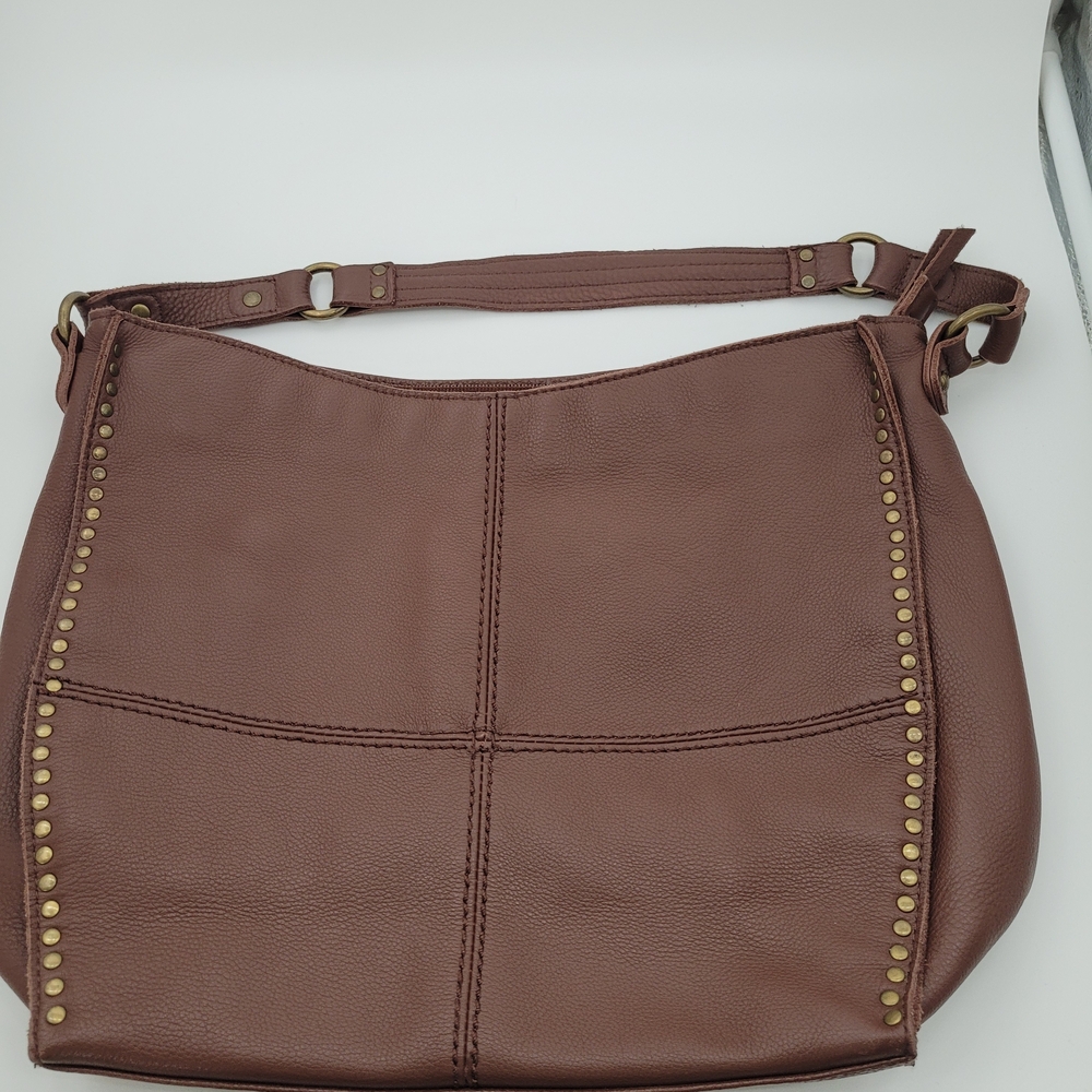 The Sak Brown Soft Pebble Leather Hobo Shoulder Purse